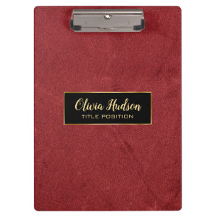 Simple Red Leather Clipboard