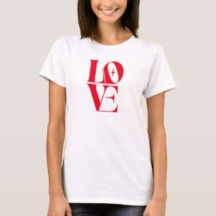 Simple Red Love Modern Typography T-Shirt