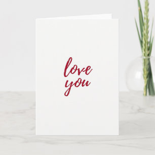 Simple Red Love You Script Card