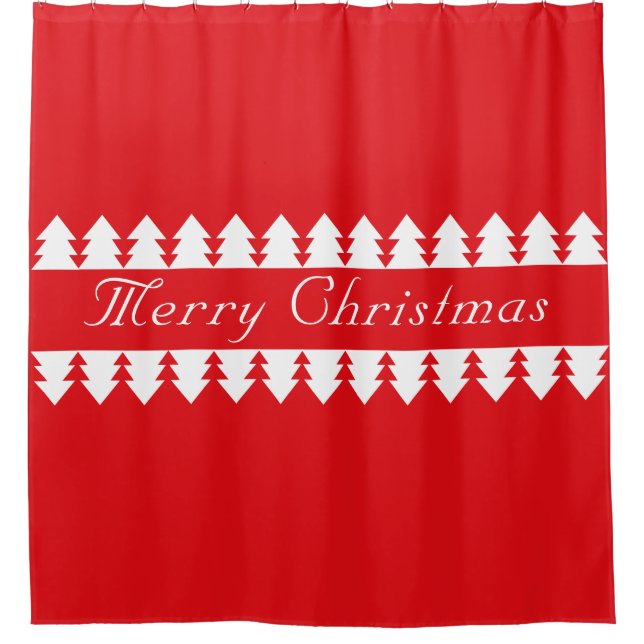 Simple Red Merry Christmas Tree Design (Front)