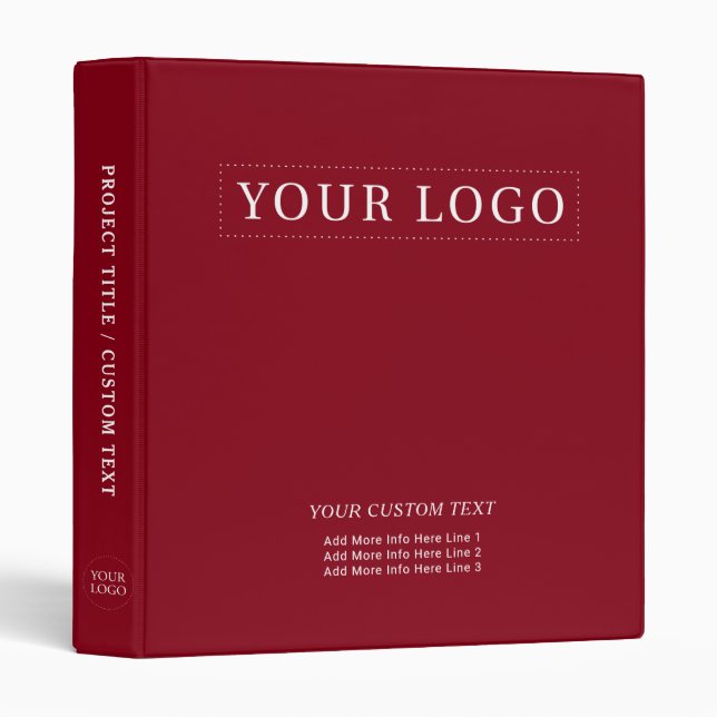 Simple Red Minimal Business Logo Promotion Binder (Front/Spine)
