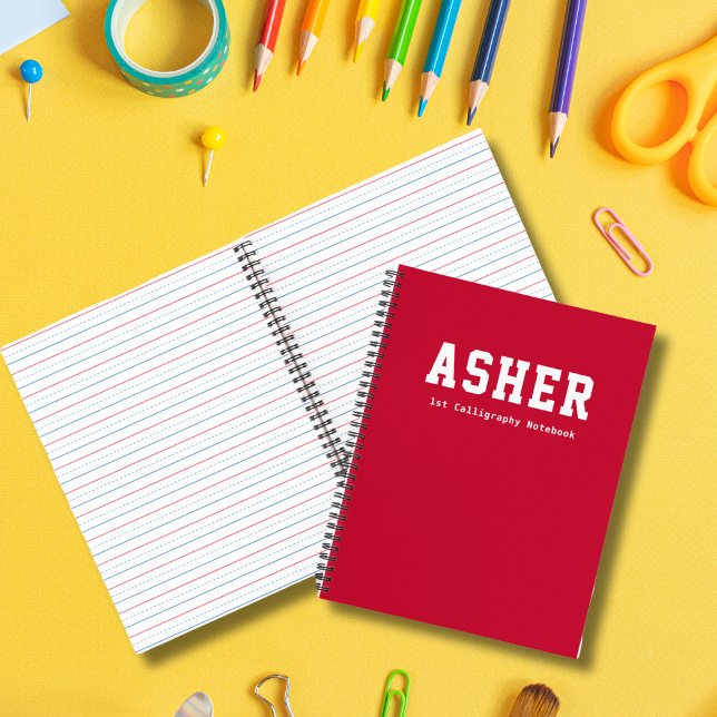 Simple Red Personalized Kindergarten Calligraphy  Notebook (Creator Uploaded)