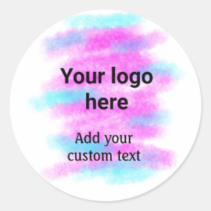 Simple red pi watercolor add your logo custom text classic round sticker