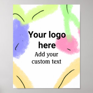 Simple red pi watercolor add your logo custom text poster