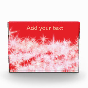 Simple red pink glitt sparkle stars add your text photo block
