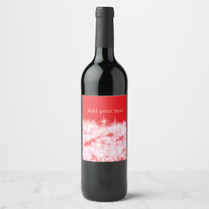 Simple red pink glitt sparkle stars add your text  wine label