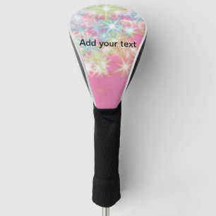 Simple red pink glittersparkle stars add your text golf head cover