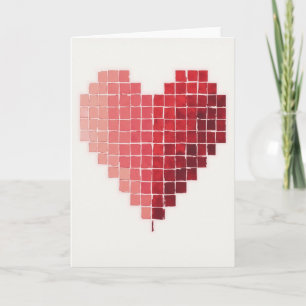 Simple Red Pixel Heart Card