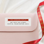 Simple Red Ribbon Banner & Family Name<br><div class="desc">A simple return address label design featuring your family name in bold white capitals against a red ribbon label shape. Below, your return address or contact details are printed in simple sans-serif typography. These labels are perfect for enhancing your holiday correspondence, giving each envelope a traditional & elegant touch. Made...</div>