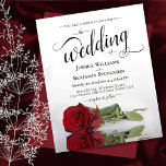 Simple Red Rose Elegant BUDGET Wedding Invitation<br><div class="desc">This simple yet beautiful budget wedding invitation features an elegant design with a single long stemmed red rose and elegant script calligraphy. With a low affordable price,  this invite is the perfect solution for elegance and grace without breaking the bank.</div>