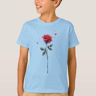 Simple Red Rose Heart – Elegant Valentine’s Day T-Shirt