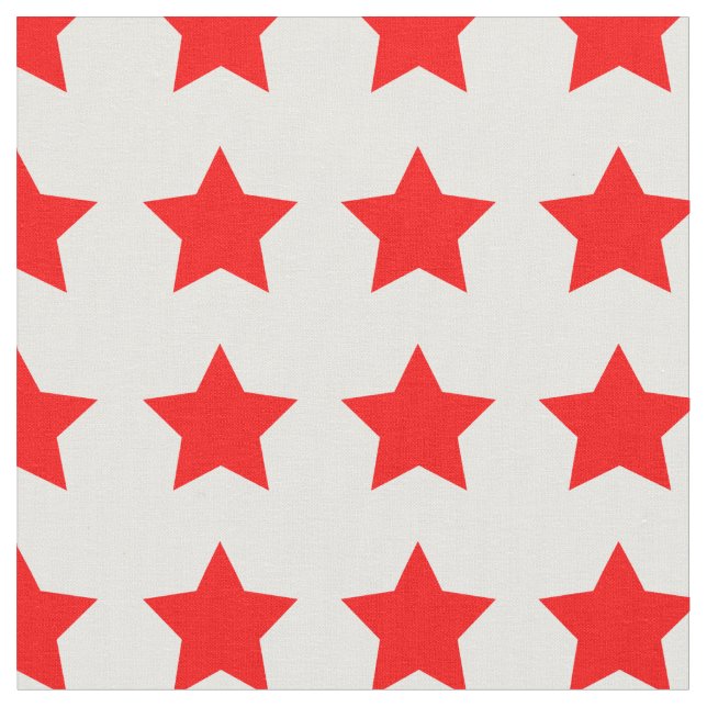 Simple Red Star Pattern Fabric (Close Up)