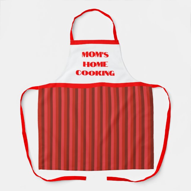 Simple Red Stripe Mom's Home Cooking Apron (Front)