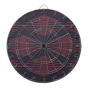 Simple, red, traditional pattern with lines dartboard