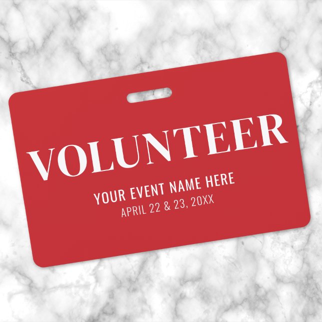 Simple Red Volunteer Badge (Simple Red Volunteer Badge)