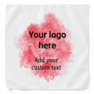 Simple red watercolor add your logo custom text mi bandana