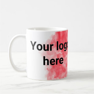 Simple red watercolor add your logo custom text mi coffee mug