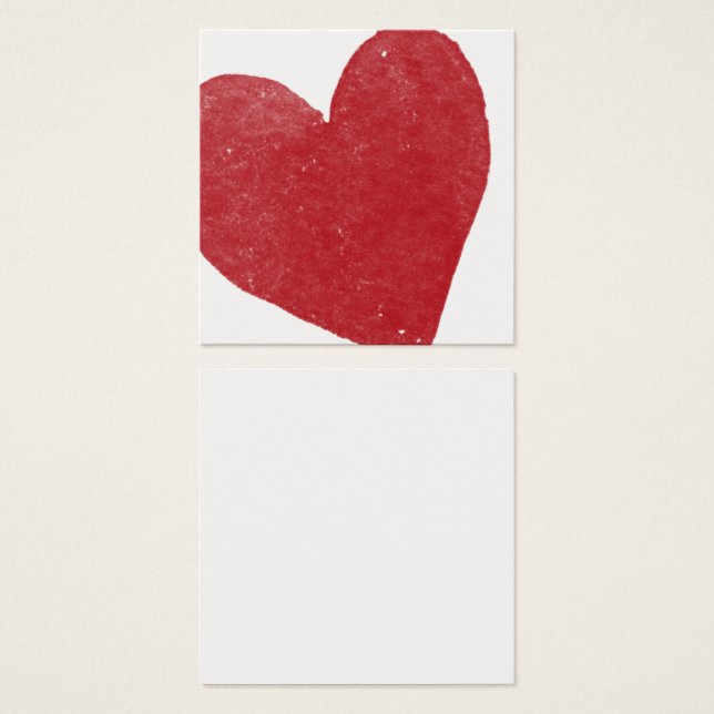Simple, Red, Watercolor Heart 02 Note Cards (Front & Back)