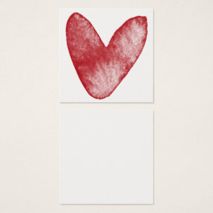 Simple, Red, Watercolor Heart 15 Note Cards