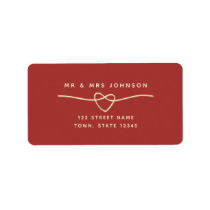 Simple Red Wedding Return Address Label