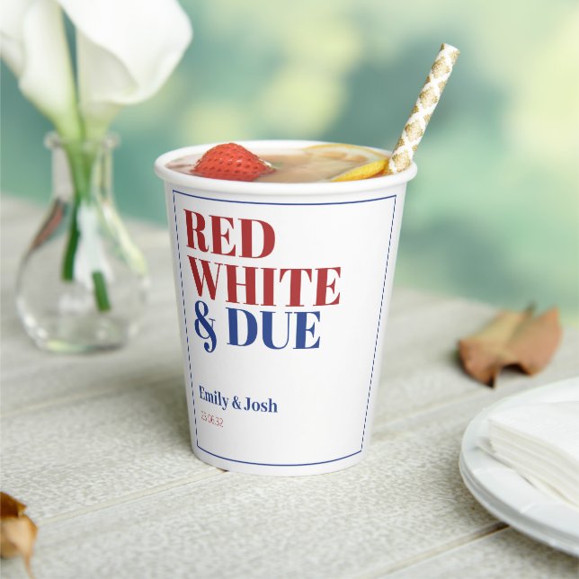 Simple Red White and Due 4th July Baby Shower  Paper Cups (Insitu)