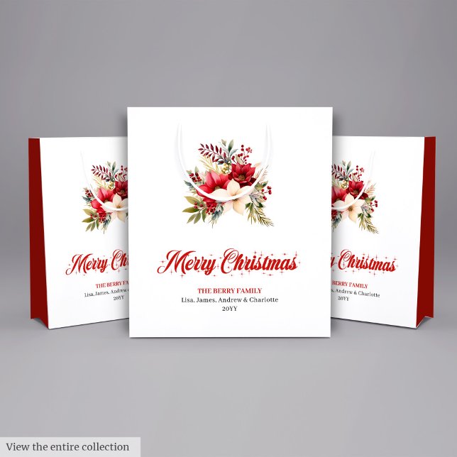 Simple Red White Poinsettia Holiday Gift Bag (Simple Red White Poinsettia Holiday Gift Bag

)