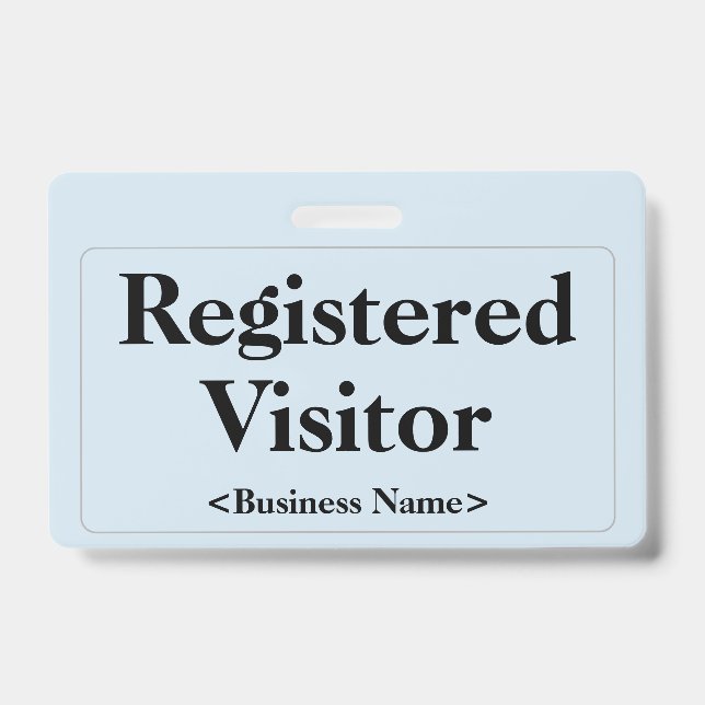 Simple "Registered Visitor" Badge (Front)