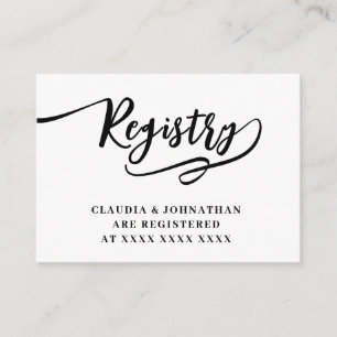 Simple Registry Bridal Shower   Enclosure Card