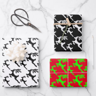 Simple Reindeer Silhouette Wrapping Paper Sheet