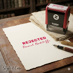 Simple 'REJECTED' with Custom Signature Self-inking Stamp