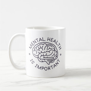 Simple Reminder Mental Health Brain Minimalist  Coffee Mug