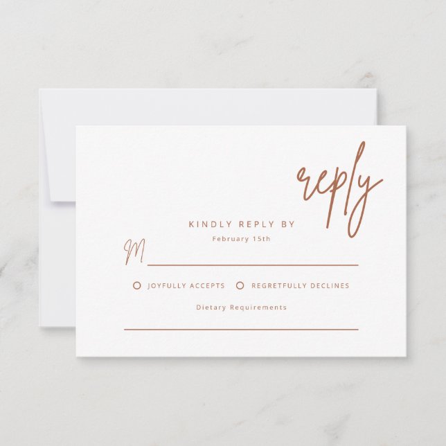 Simple Reply Wedding Invitation Enclosure Card (Front)