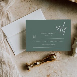 Simple Reply Wedding Invitation Enclosure Card
