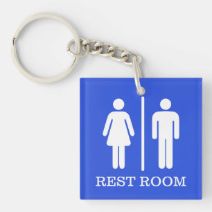 Simple Restroom Keys for hospitality or office Keychain