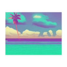 simple retro beach postcard