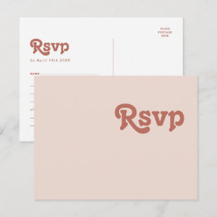 Simple Retro Blush Pink Menu Choice RSVP Postcard