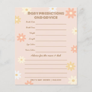 Simple Retro Boho Daisy Baby Shower Guessing Game