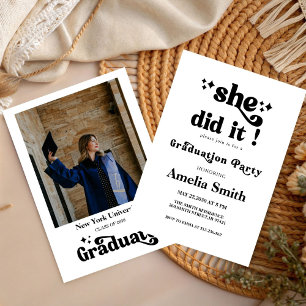 Simple Retro Boho Graduation Class of 2026  Invitation