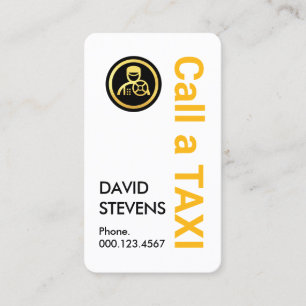 Simple Retro Call A Taxi Driver Business Card