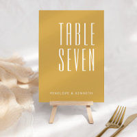 Simple Retro Custom Names Wedding Yellow Ochre