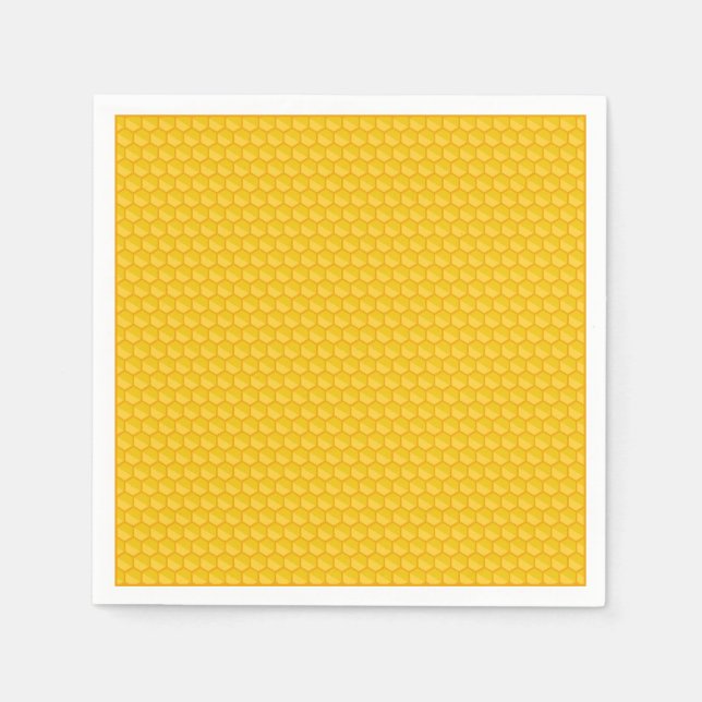 Simple Retro Honeycomb Gold Napkin (Front)