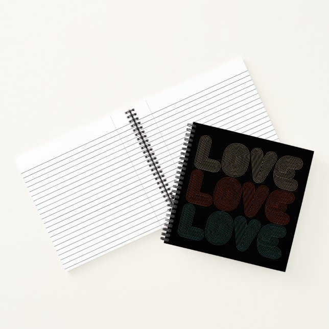 Simple Retro Love Typograph Valentine | Notebook (Inside)