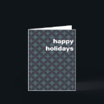 Simple Retro Modern Navy Blue Blank Inside Folded Holiday Card<br><div class="desc">This stylish blank folded holiday card features an editable greeting on a retro mid century modern geometric pattern in navy blue.</div>