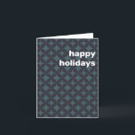 Simple Retro Modern Navy Blue Blank Inside Folded Holiday Card<br><div class="desc">This stylish blank folded holiday card features an editable greeting on a retro mid century modern geometric pattern in navy blue.</div>
