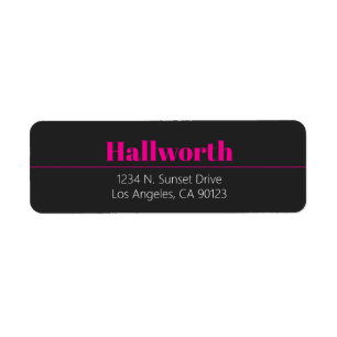 Simple Retro-Modern Pink & Off Black Address 