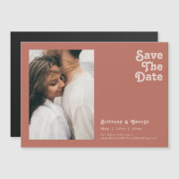 Simple Retro | Old Rose Horizontal Save The Date