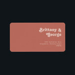 Simple Retro Old Rose Wedding RSVP Return Address Label<br><div class="desc">This simple retro old rose wedding RSVP return address label is perfect for your classic funky vintage earth tones wedding. The design features a minimalist hippie rustic boho font. The neutral southwest desert colour palette and earthy bohemian mid-century lettering combine for a perfect, minimal modern western destination design. Feel free...</div>
