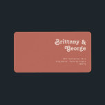 Simple Retro Old Rose Wedding RSVP Return Address Label<br><div class="desc">This simple retro old rose wedding RSVP return address label is perfect for your classic funky vintage earth tones wedding. The design features a minimalist hippie rustic boho font. The neutral southwest desert colour palette and earthy bohemian mid-century lettering combine for a perfect, minimal modern western destination design. Feel free...</div>