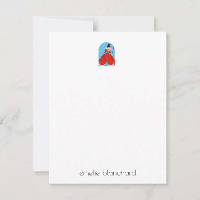 Simple Retro Queen of Hearts Personalized Card (Front)