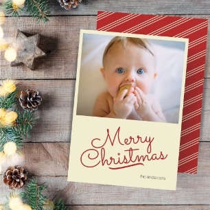 Simple Retro Single Photo Christmas Holiday Card